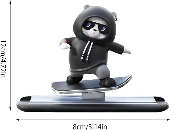 Funny Skateboard Bear Car Dashboard Decoration - Image 2