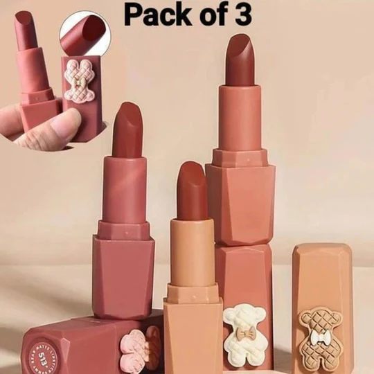 Color Castile Pack Of 3 Bear Shape Matte Lipsticks - Image 4