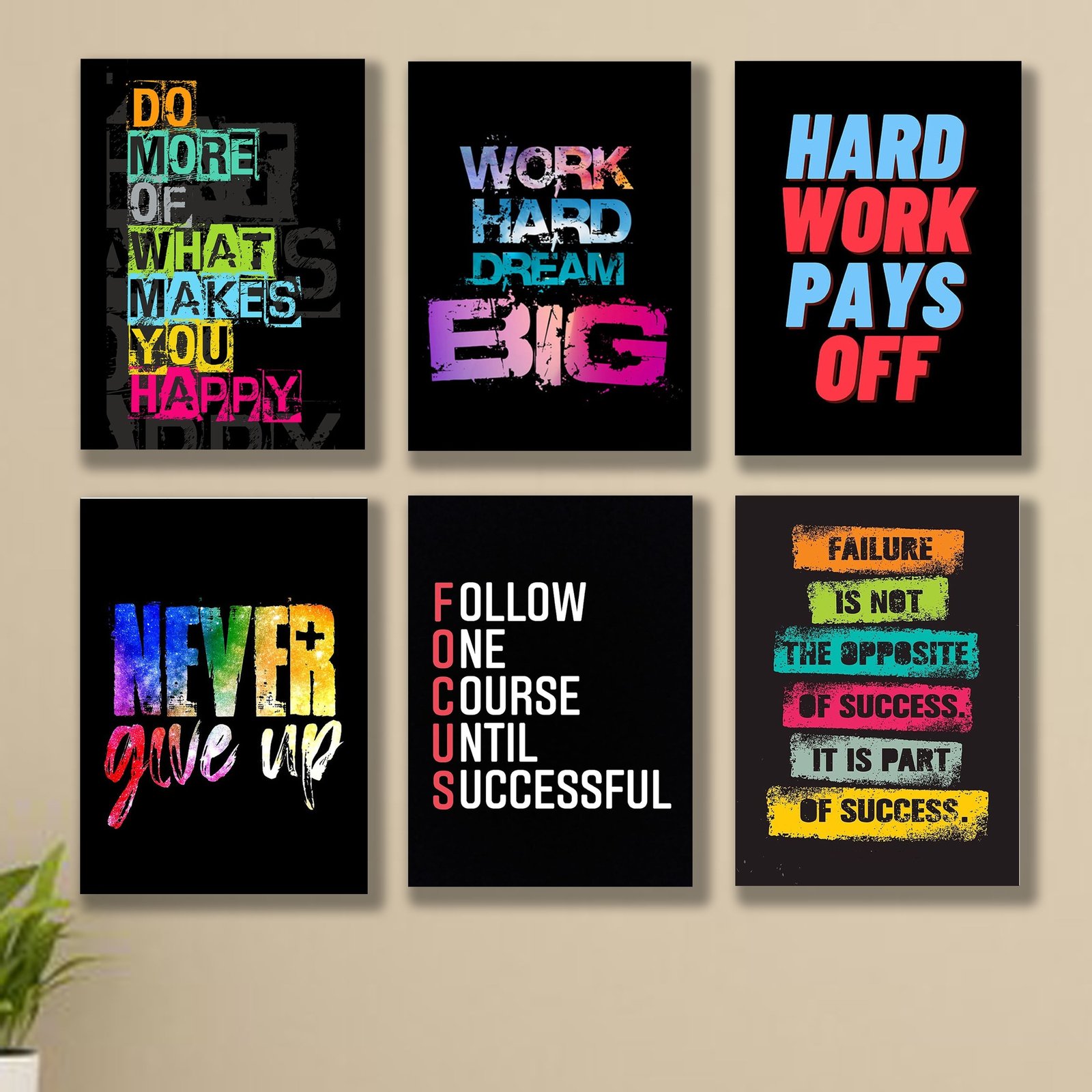 Set of 6 Motivational Wall Art Frames