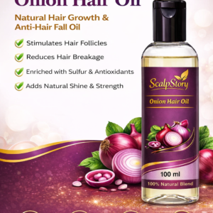 Onion Hair Oil – Natural Hair Growth & Anti-Hair Fall Oil with Sulfur &