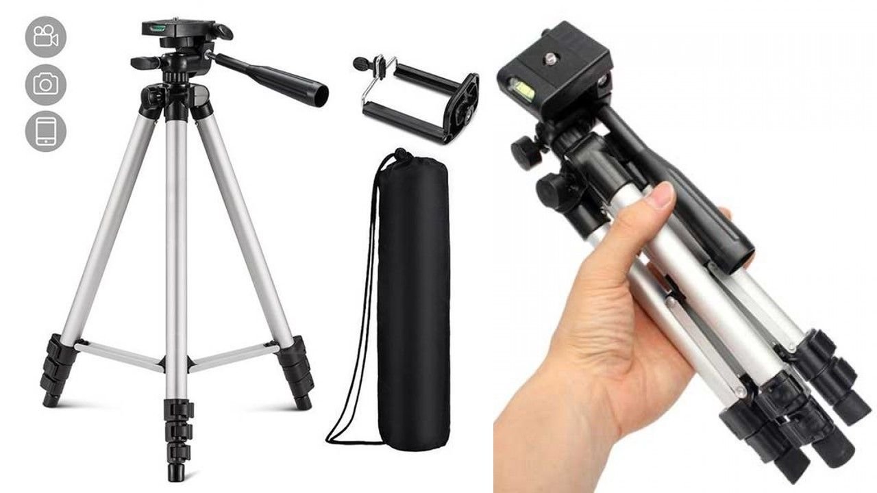 Adjustable Tripod Stand For Mobile Phones And Cameras With Mobile... - Image 5