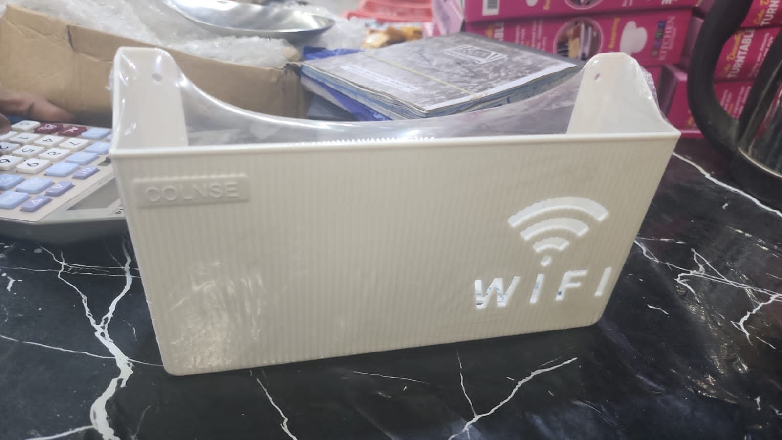 Router Storage Box Wall-Mounted Plastic Cable Power Bracket Box... - Image 5