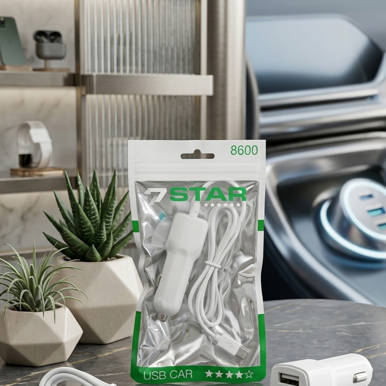 7 Star Car Charger with Android Wire and 1 USB Slot 1 Amp - Image 4