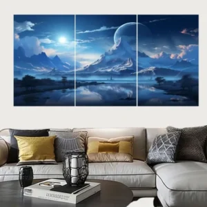 Set of 3 Surreal Landscape Wall Art Frames