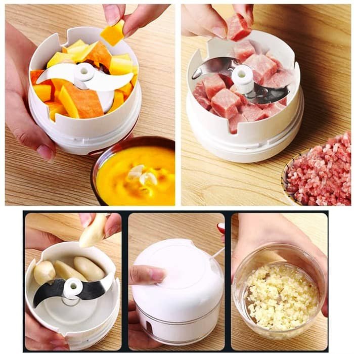 Mini Chopper Hand-Power Food Chopper Mincer Mixer Blender - Image 3