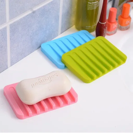 Silicone Soap Dish Drainer Tray (Green) - Image 3