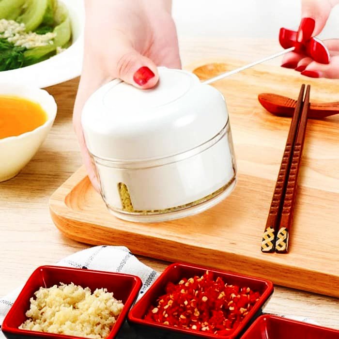 Mini Chopper Hand-Power Food Chopper Mincer Mixer Blender - Image 4