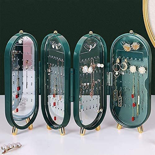 Jewellery Box Organiser With Mirror - Foldable Exquisite Dustproof... - Image 4