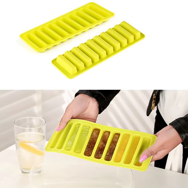1 Pc 10 Grids Silicone Ice Cube Tray For Water Bottle Ice Cream...