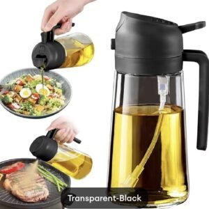 2 In 1 Glass Oil Sprayer And Dispenser, Sprayable And Pourable Oil...