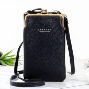 CARRKEN Premium Crossbody Phone Wallet with Kiss-Lock Coin Pocket