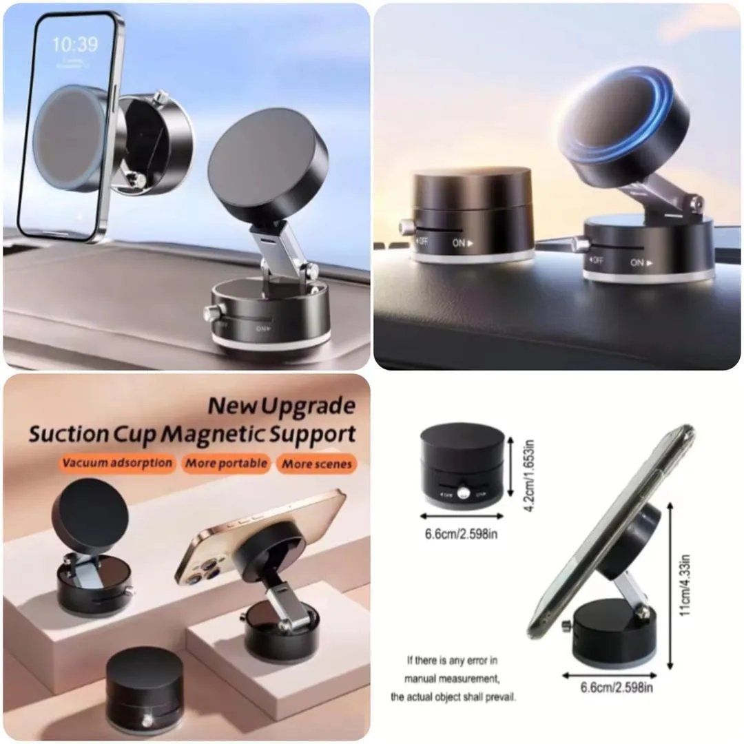 360° Folding Magnetic Phone Holder with Vacuum Suction - Image 8