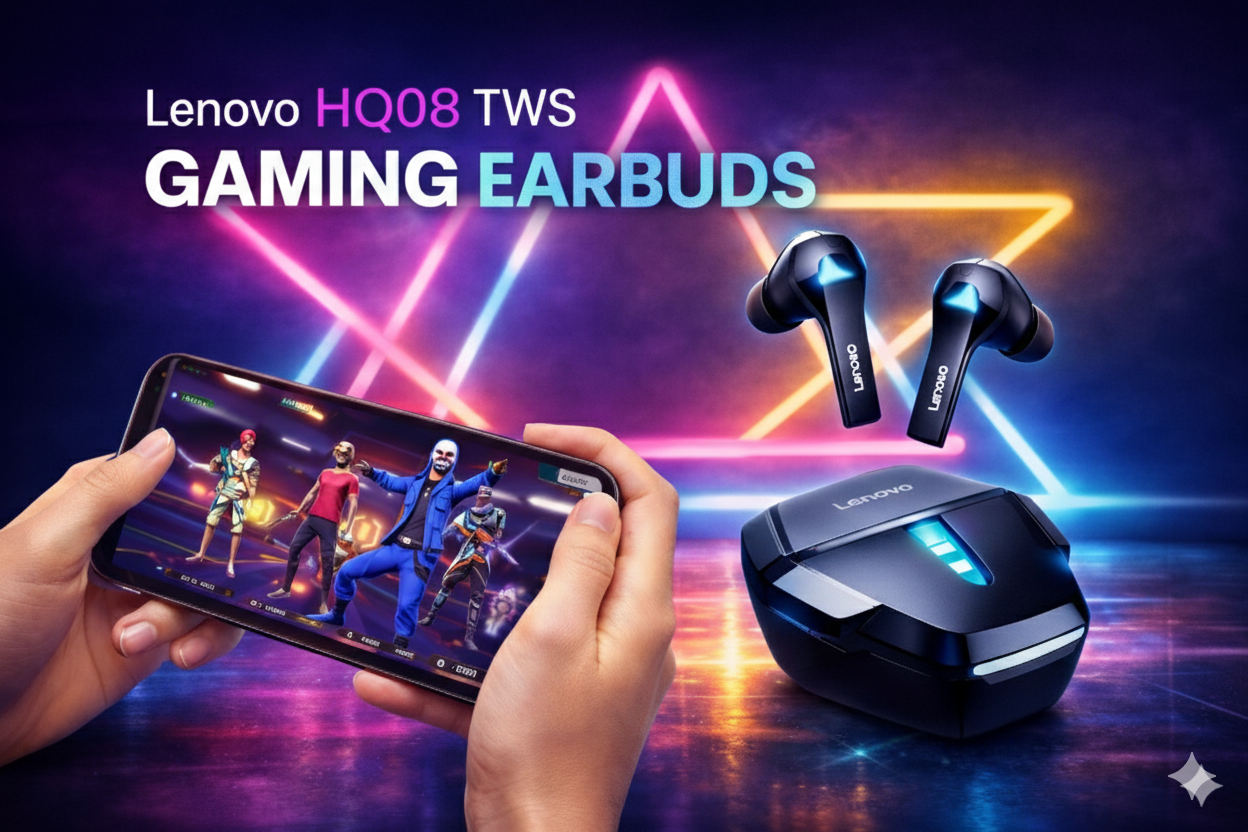 Professional Lenovo Hq08 Tws Gaming Earbuds Low Latency Hifi Sound...