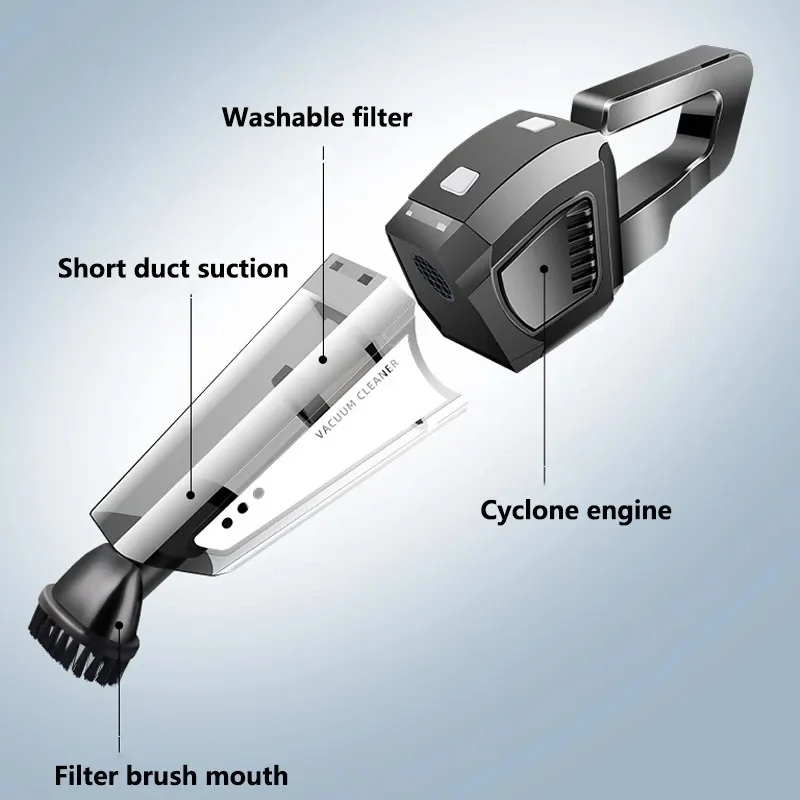 Portable Vacuum Cleaner Strong Suction Blower Dry Vacuum Cleane - Image 2