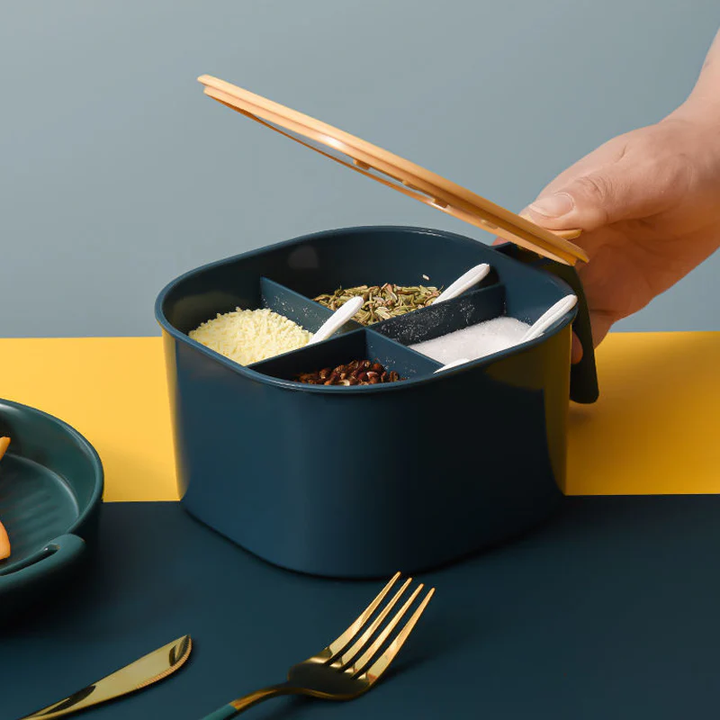 Combo Deal - 4 Section Spice Container Box &Amp; Multi-Function... - Image 4