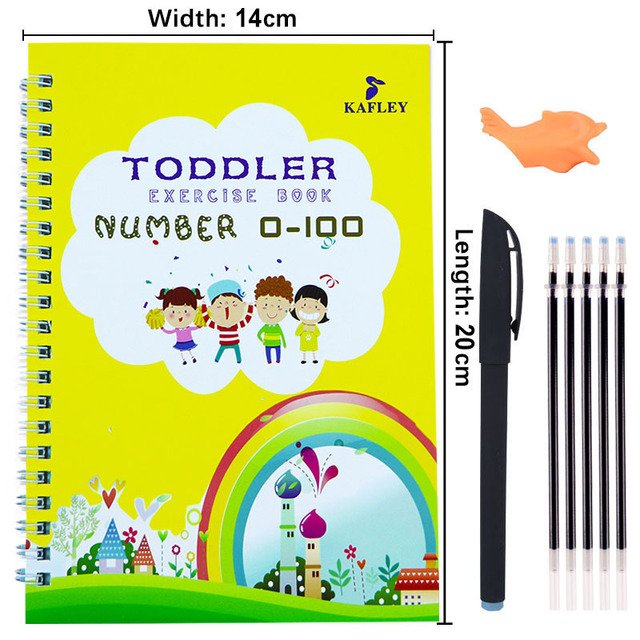 Pack Of 4 Pcs With 5 Refill Copybooks Pen Magic Copy Book Free... - Image 4