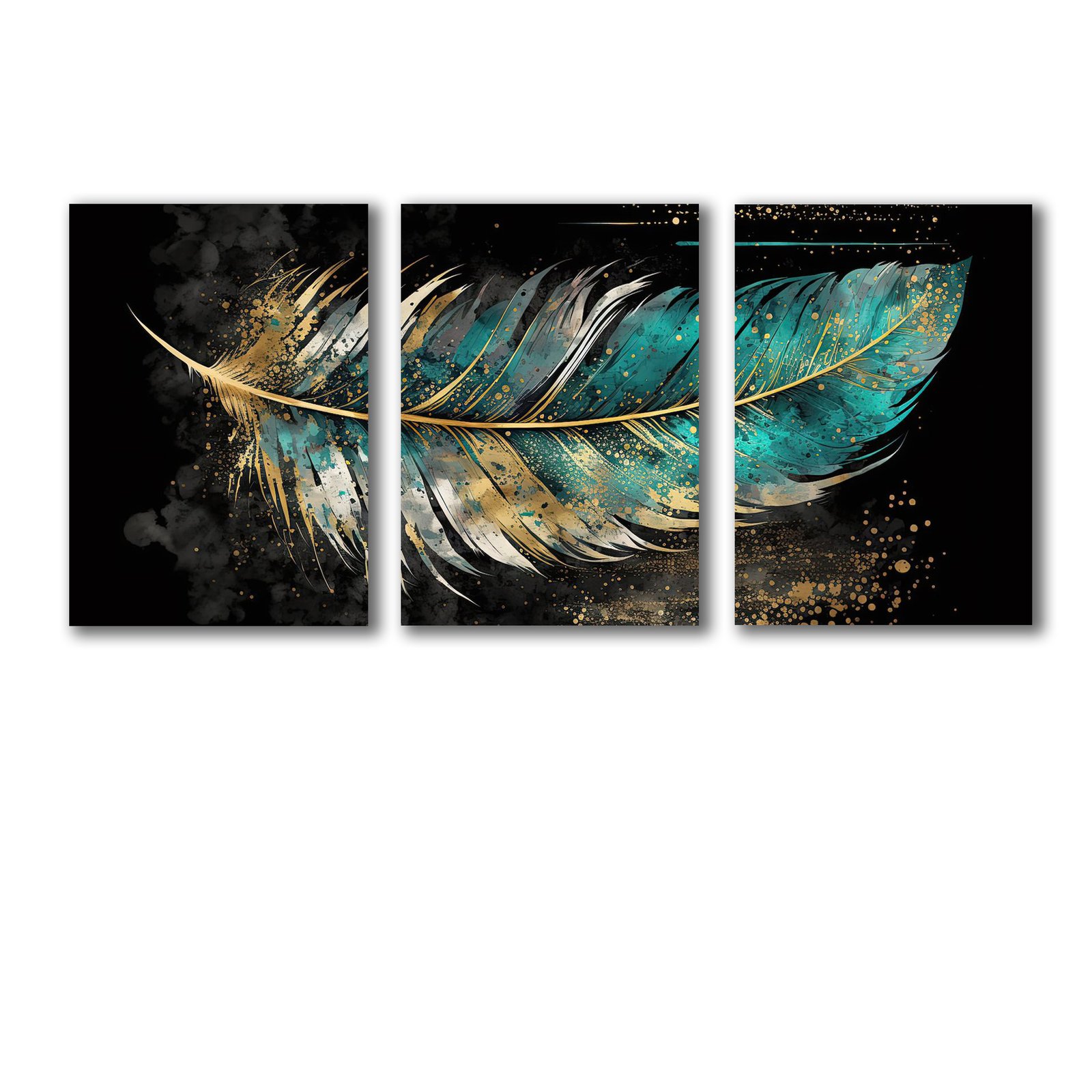 Set Of 3 Leaf Art Wooden Frames For Wall Decoration / Sticky Photo...
