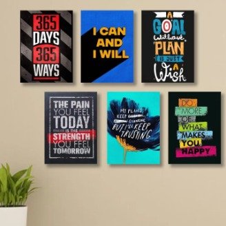 Set of 6 Sticky Wooden Canvas Frames for Wall Decore Aesthatic Art /
