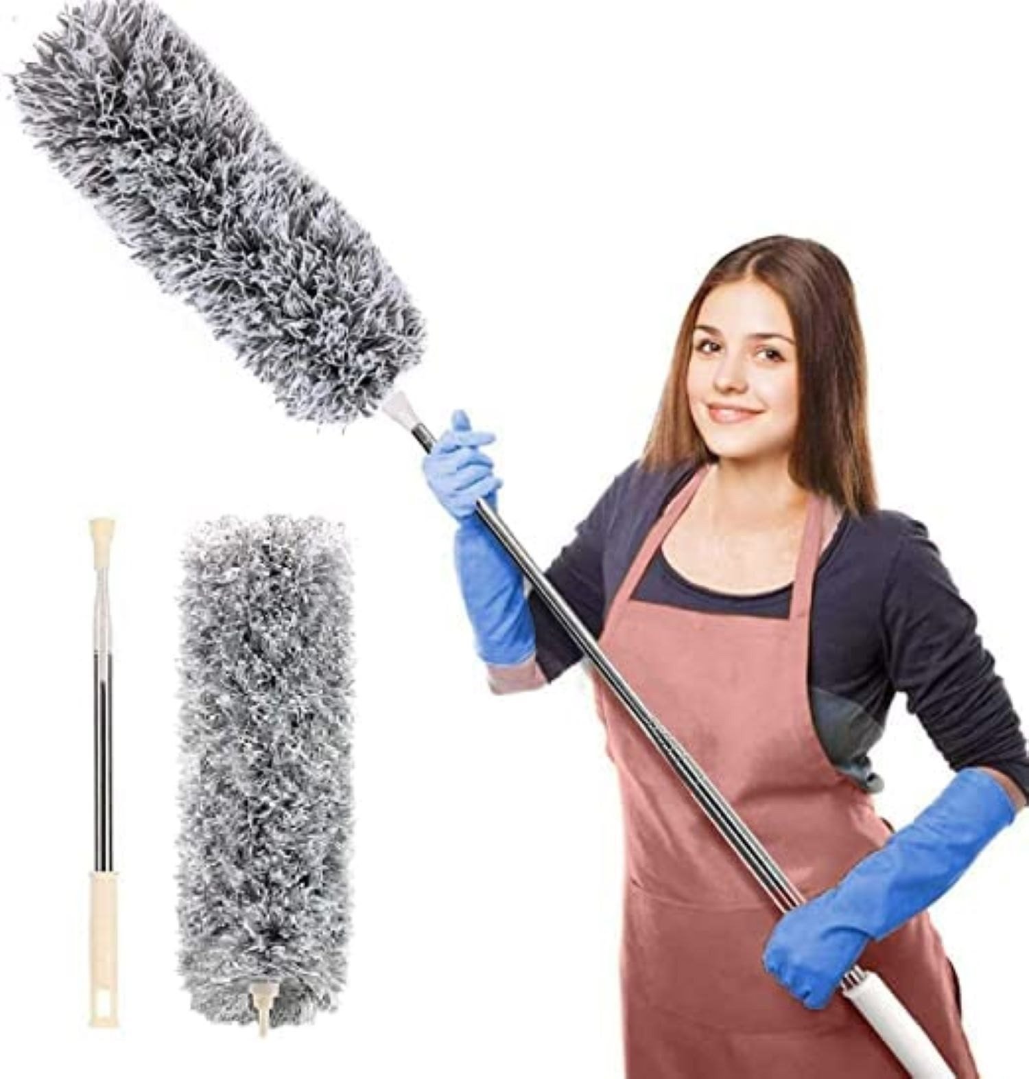 Extendable Microfiber Duster Feather Duster with Extra Long Pole