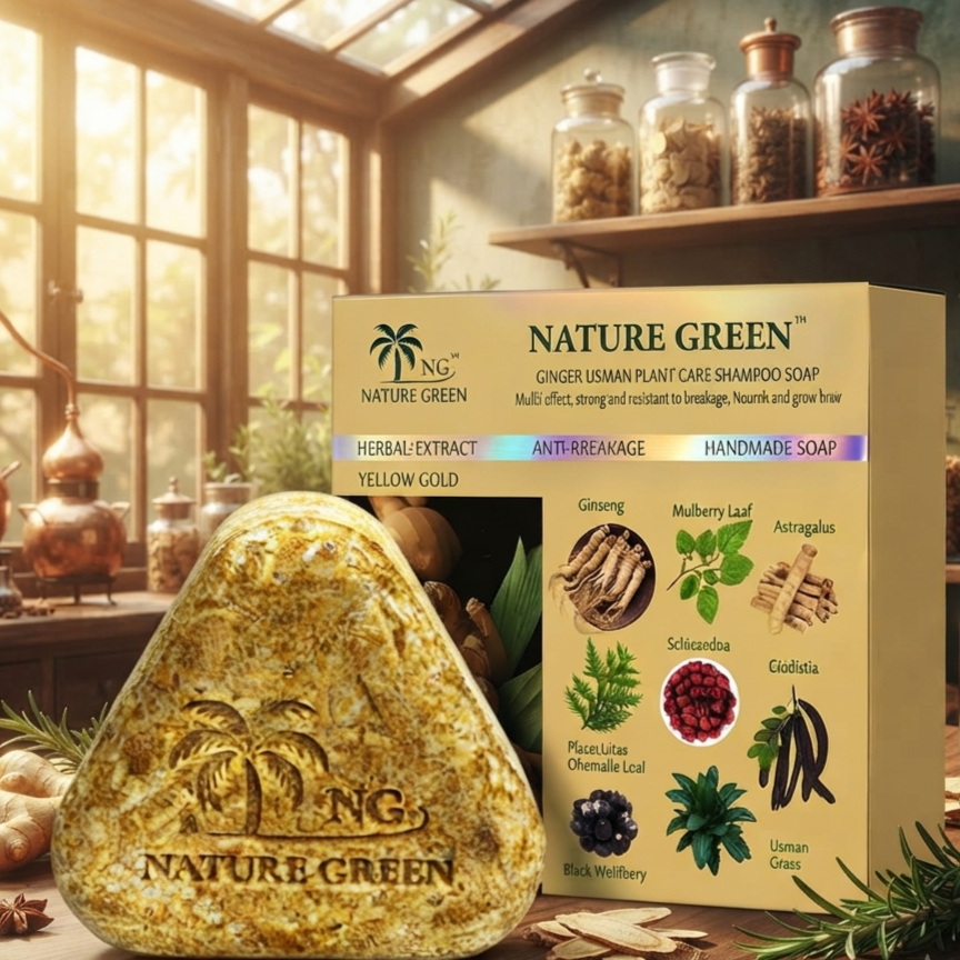 Yellow Gold Herbal Hair Soap - Image 3