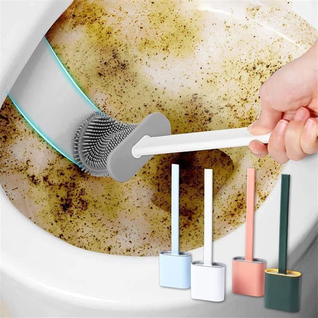 Toilet Brush Silicone Brush Toilet With Quick Drying Holder... - Image 4