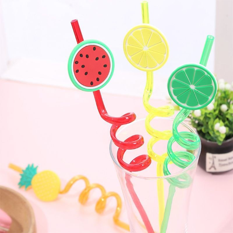 4Pcs Cartoon Lime Lemon Pineapple Watermelon Plastic Spiral... - Image 5