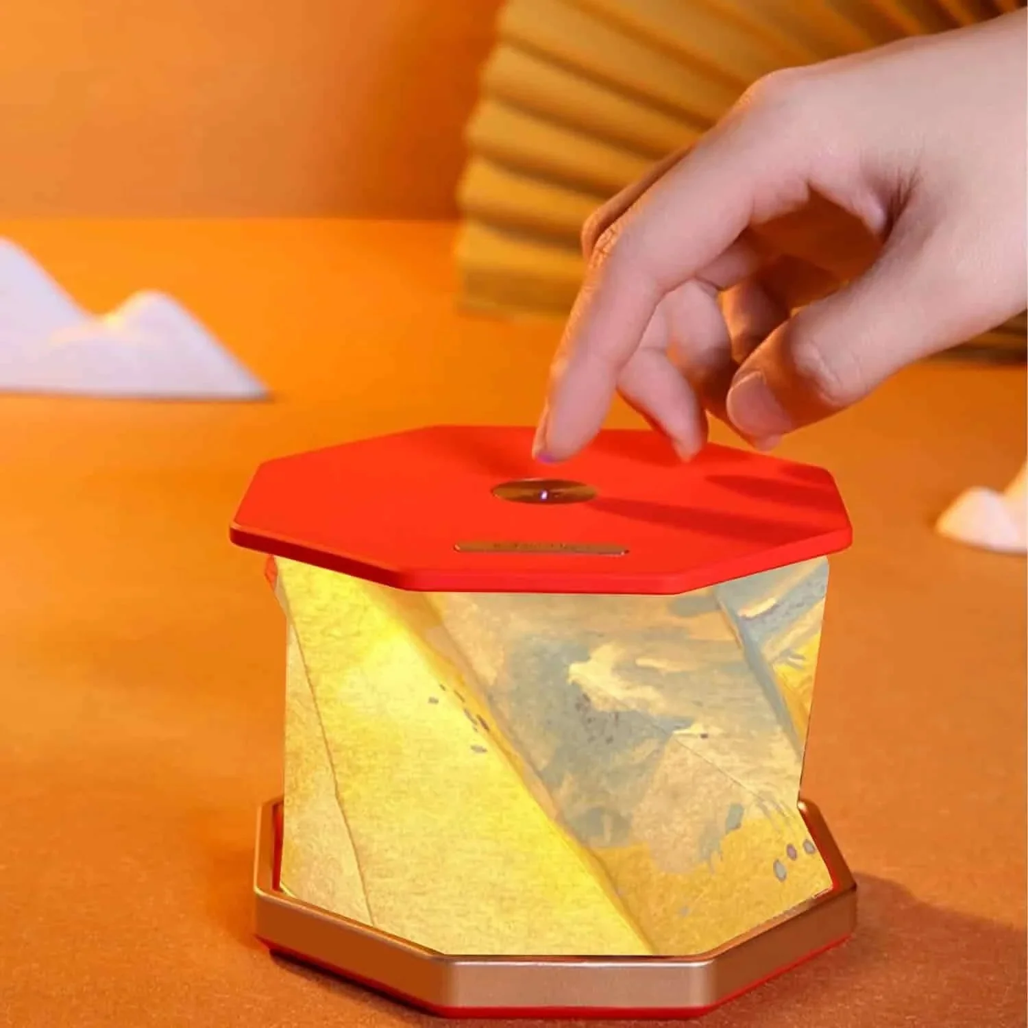 Portable Folding Wooden Table Lamp - Image 3