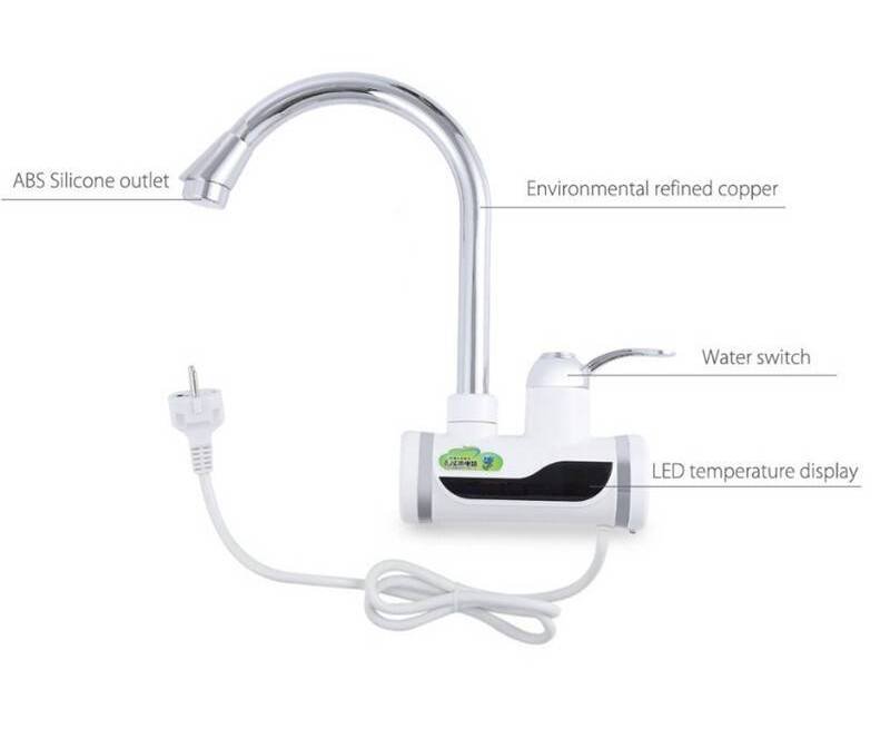 Electric Hot Water Heater Faucet Kitchen Instant Heating Tap Water... - Image 3
