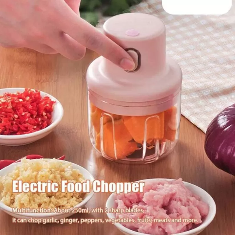 (250Ml) Single Bowl Usb Rechargeable Mini Grinder Food Chopper