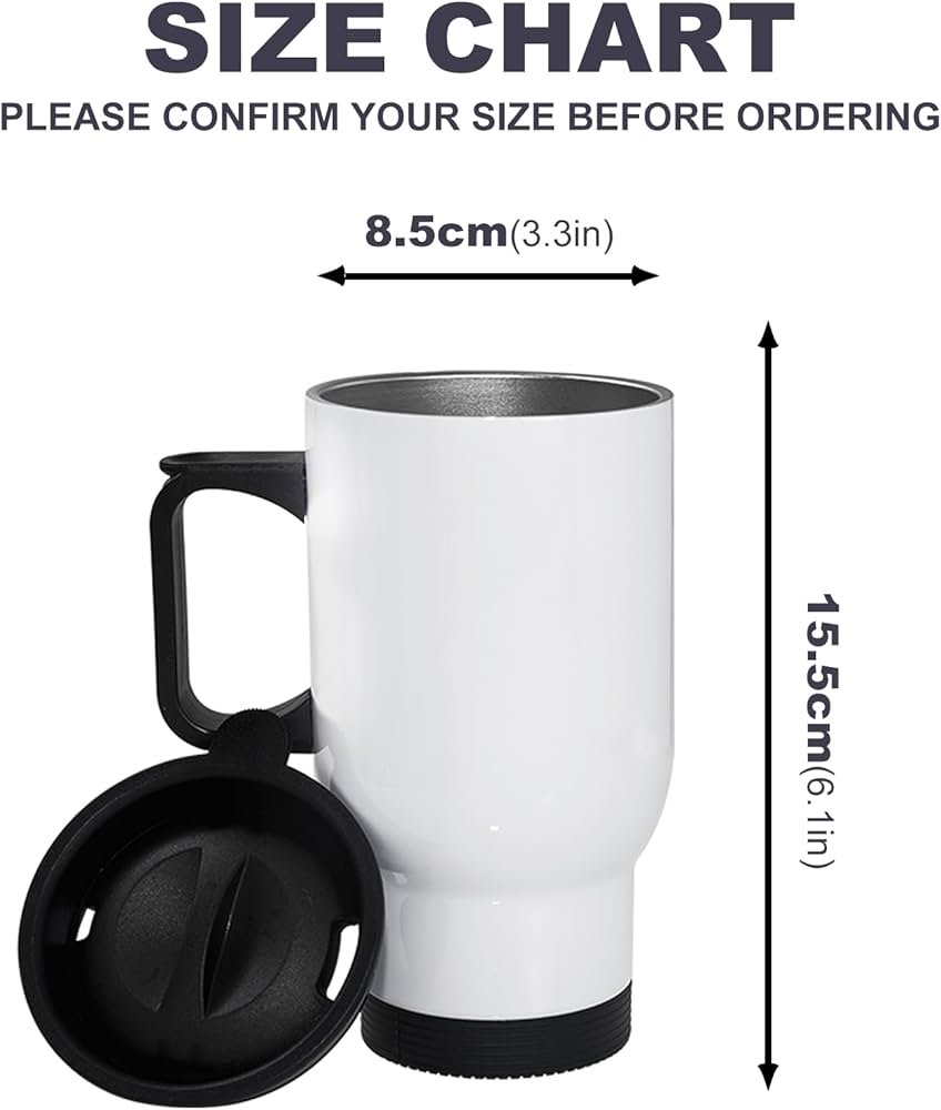 White Glossy Steel Coffee Mug 500ml - Image 3