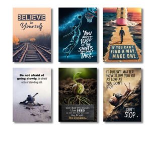 Pack Of 6 Motivational Quotes Sticky Wooden Canvas Frames For Wall...