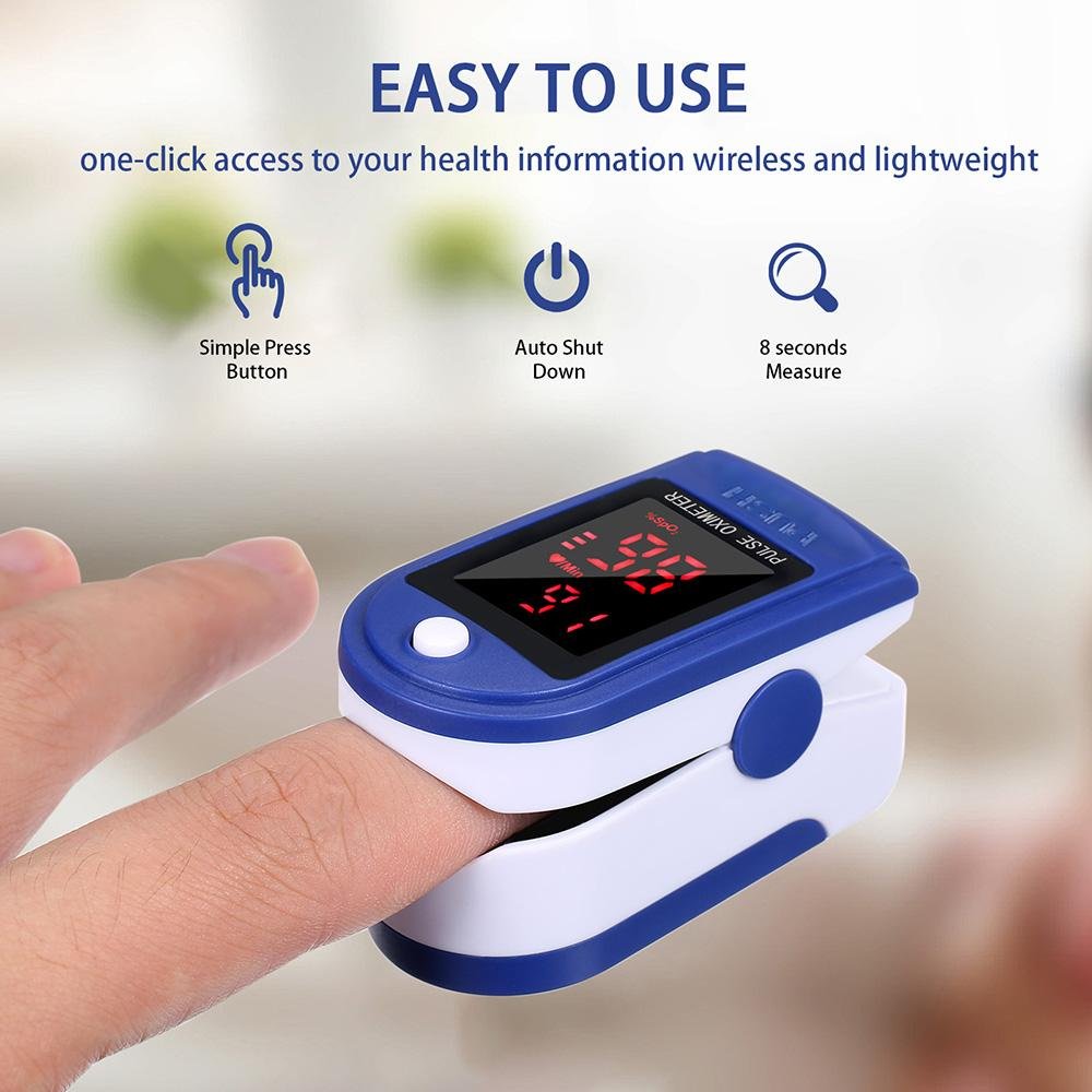 Fingertip Pulse Oximeter Blood Oxygen Saturation Detector Pulse...