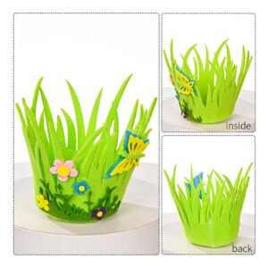 Easter Baskets – Portable Round Non-Woven Buckets for Kids & Adults
