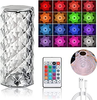 16 Colors Diamond Rose Crystal Lamp Bedside Acrylic Usb... - Image 4