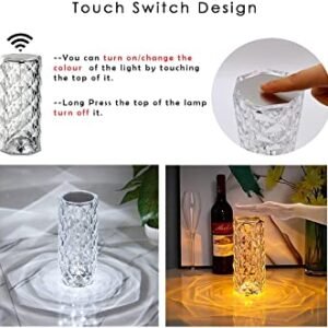 16 Colors Diamond Rose Crystal Lamp Bedside Acrylic Usb...