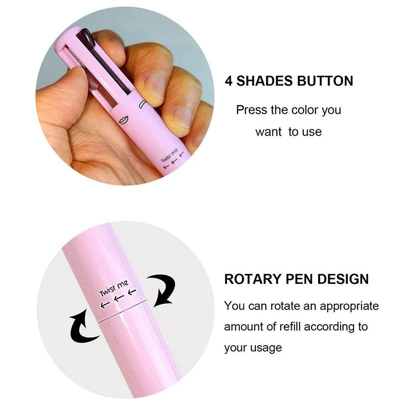 Multi-Effect 4 In 1 Eyeliner Eyebrow Pencil Contour Pen Long...