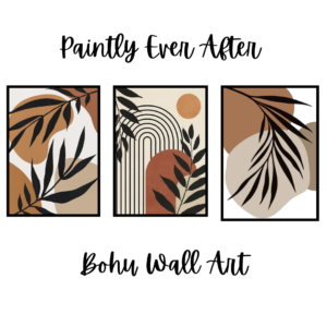 Set of 3 Abstract Botanical Wall Art Frames