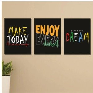 Set of 3 Wooden Photo Tile Wall Art Frames (8×11 Inches)
