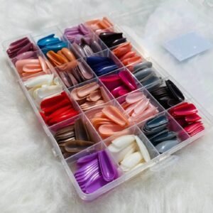 Pack of 2 576 Pcs Artificial Nails with Free Nail Glue Made of Abs