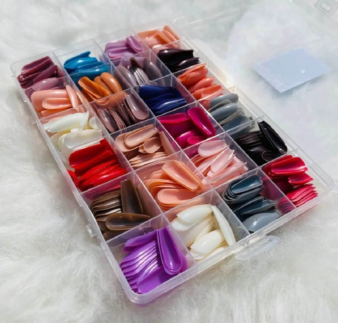 Pack of 2 576 Pcs Artificial Nails with Free Nail Glue Made of Abs
