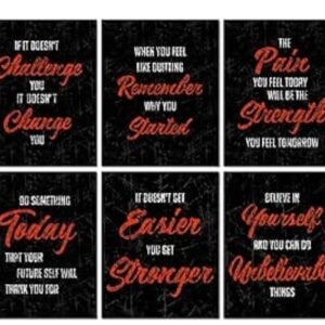 Set of 6 Motivational Sticky Canvas Frames for Wall Decore / Sticky