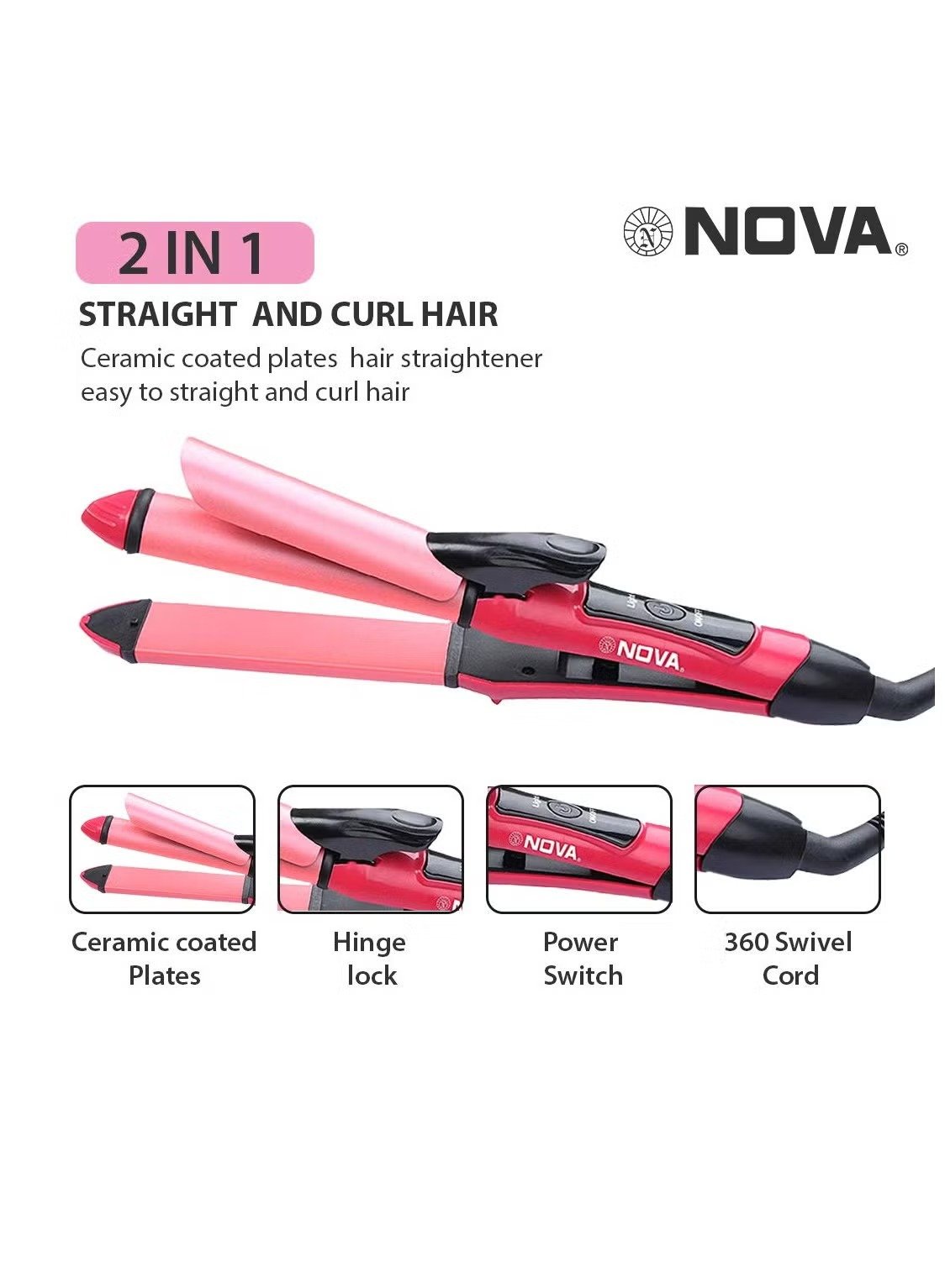 Nova 2‑in‑1 Hair Straightener & Curler - Image 3