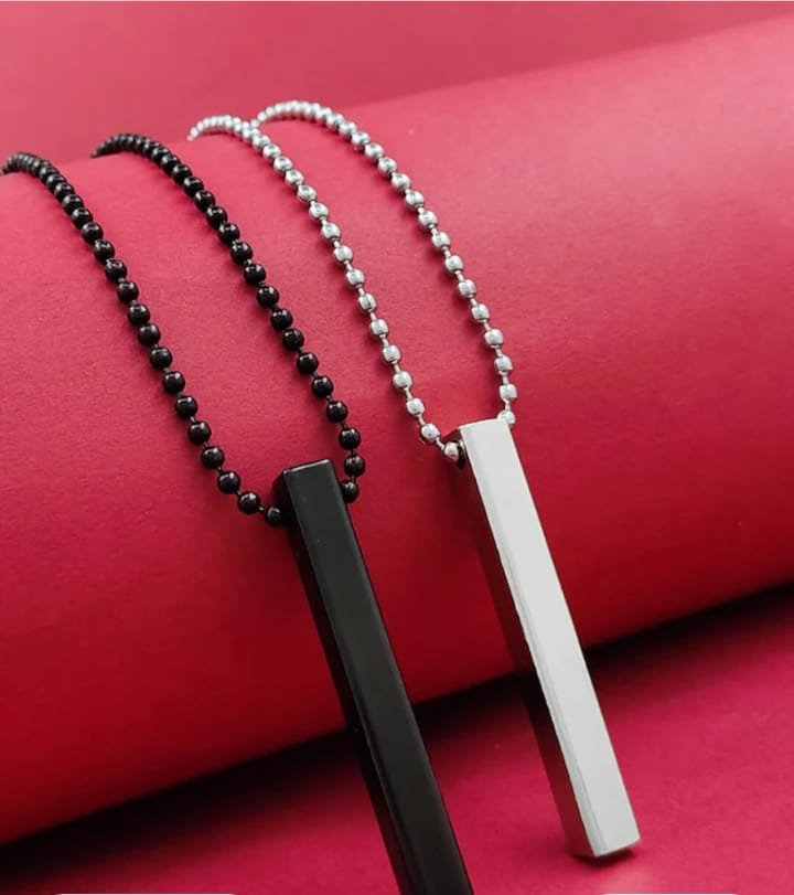 Boys Bar Necklace Pack Of 2 Materials Stainless Steel - Image 5