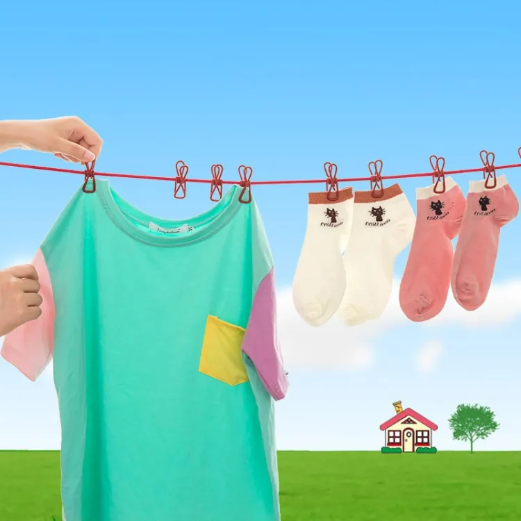 Clip&Amp;Hang 185Cm Portable Clothesline With (12) Clip - Elastic,... - Image 4