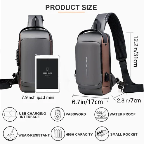 Chest Bag Multifunction Crossbody Sport Running Travel Sling Pack...