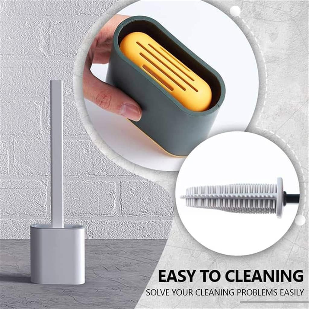 Toilet Brush Silicone Brush Toilet With Quick Drying Holder... - Image 3