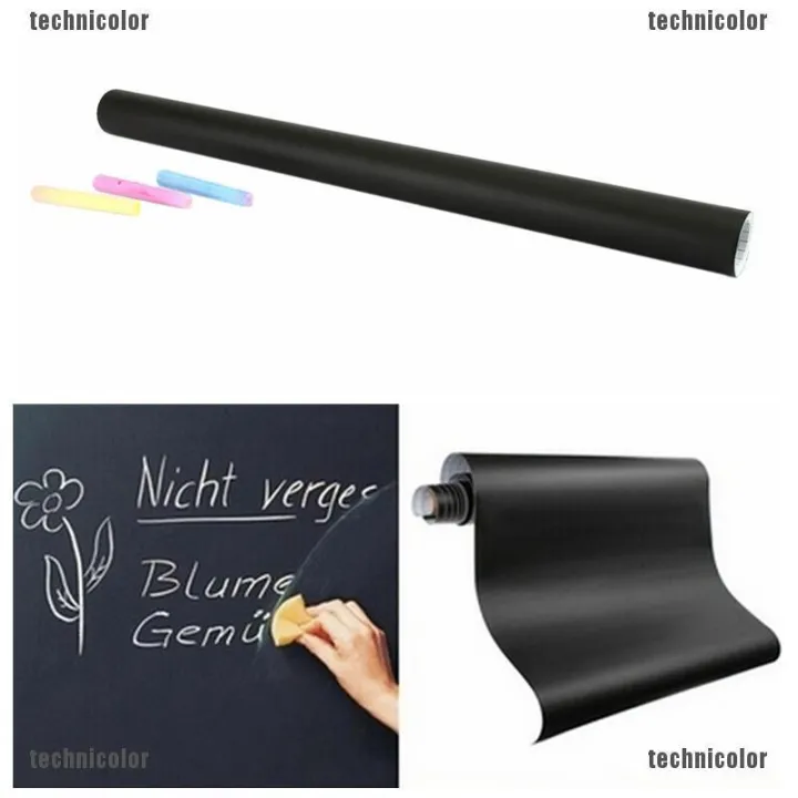 Pvc Vinyl Black Board Wall Sticker Removable, With (2 Pcs Chalks) ...
