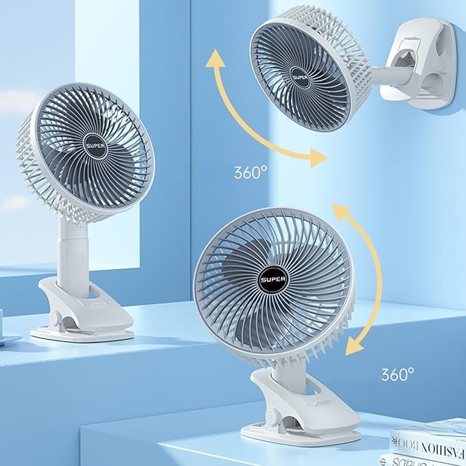 New Portable 3 Gears Rechargeable Desktop Fan Low Noise Air... - Image 4