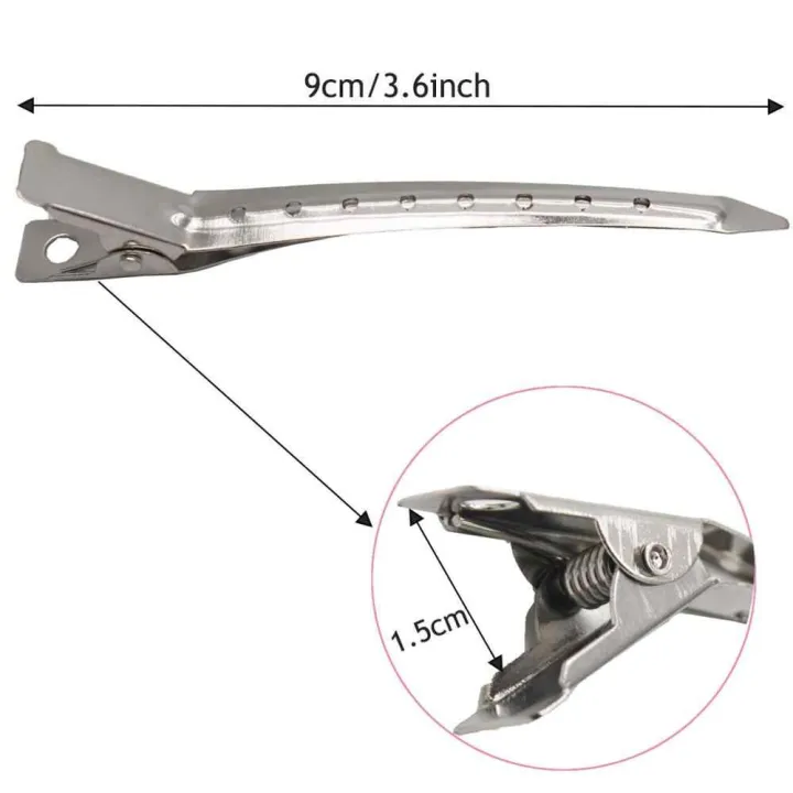 Pack Of 12 Hair Clips Silver Steel For Women And Men Duck Clips...