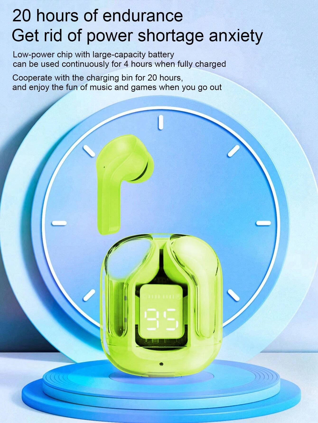 Air31 Earbuds Wireless Crystal Transparent Body - Without Silicone... - Image 2
